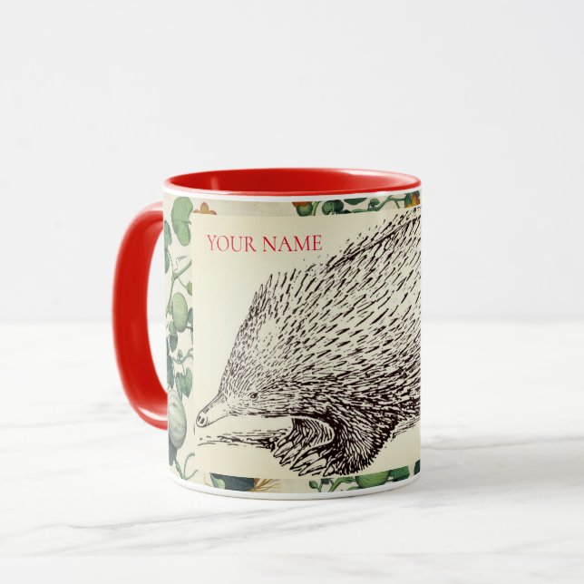 MUG COUPE DE CAFÉ PERSONNALISÉE AVEC HÉDGEHOG (Devant gauche)