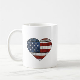 Mug Coupe de café : USA Drapeau Coeur