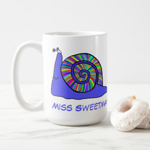 Mug Coupe d'escargot colorée Nom de l'art animal mult