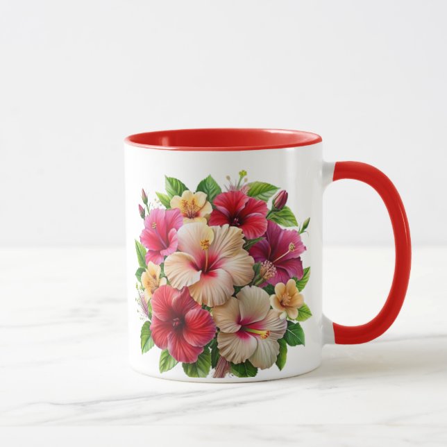 Mug Coupe Design Fleurs Fleurs Fleurs Élégantes (Droite)