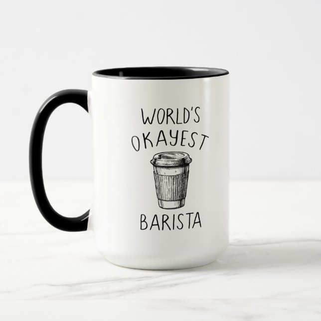 Mug Coupe du monde de café Barista la plus Okayest (Gauche)