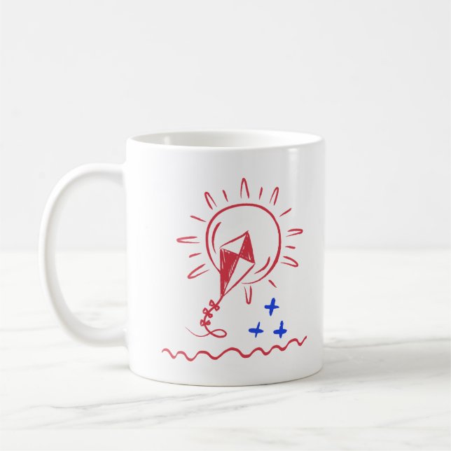 Mug Coupe Motif de café Kite Rouge (Gauche)