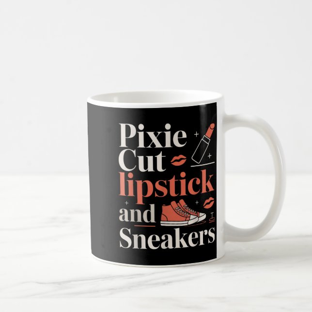 Mug Coupe pixie rouge à lèvres et baskets coupe de che (Droite)