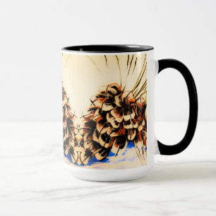 Mug Coupe Vintage de pinecone bleue