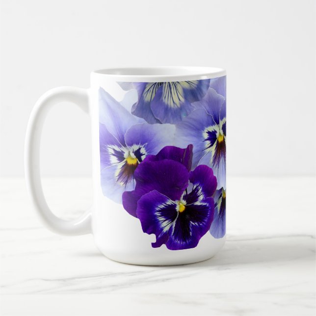 Mug Coupes de fleurs florales de pâte à café purple (Gauche)