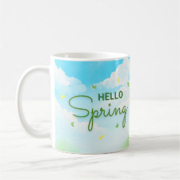 Mug Coupes de Pâques florissantes : Bonjour Printemps
