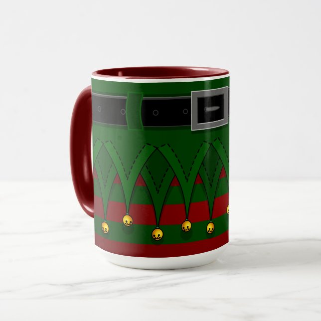 Mug Coupes d'elfes de Noël Cute Coupes d'elfes de vaca (Devant gauche)