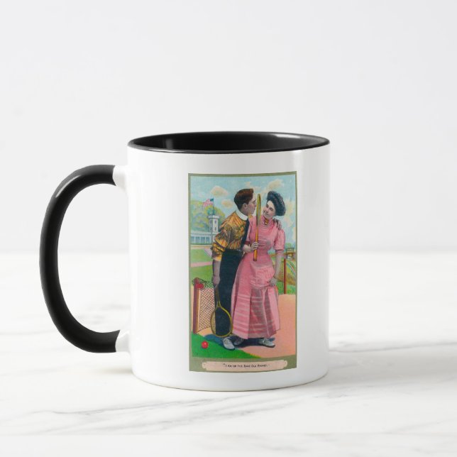 Mug Couple avec Tennis GearMême vieille raquette (Gauche)