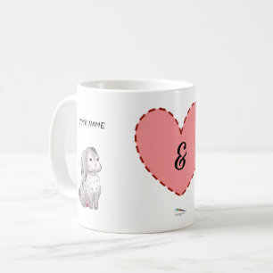 Mug Couple Couple Bunny Fox Coeur personnalisable