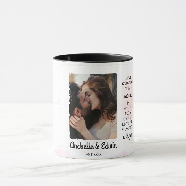Mug Couple Couple photo personnalisée (Centre)