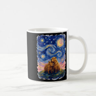 Mug Couple de capybaras la nuit étoilée Art Parodie Sa