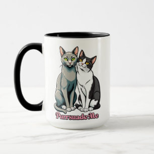 Mug Couple de chats bavards mignons