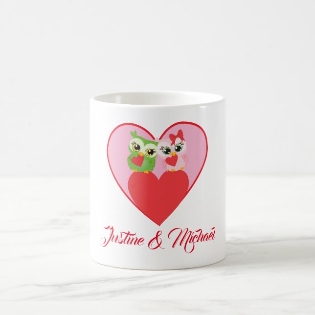 Mug Couple de chouette amoureux (Centre)