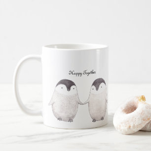 Mug Couple de manchots mignons heureux ensemble pour l
