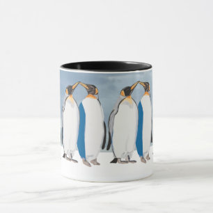 Mug Couple de Manchots Royaux s'embrassant 