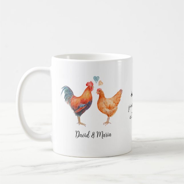 Mug Couple de poulet mignon en amour (Gauche)