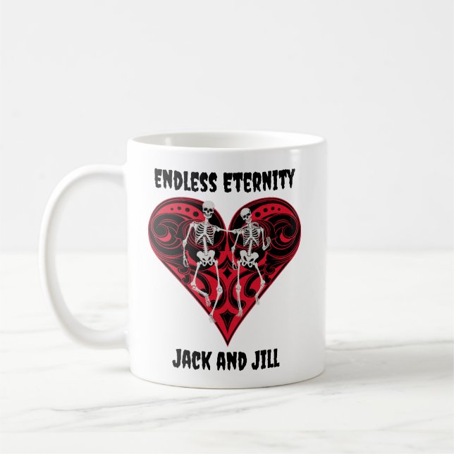 Mug Couple de squelette Customisé (Gauche)