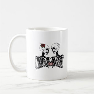 Mug Couple de squelette romantique - Gothique Avec Mai