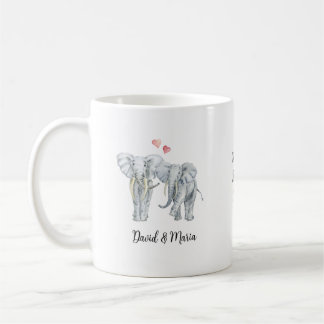 Mug Couple d'éléphants amoureux