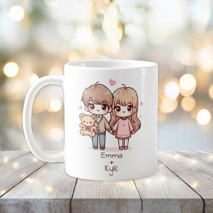 Mug Couple d'ours en peluche de style Chibi personnali