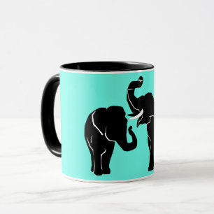 Mug Couple éléphant Couple Coupe Coupe Coupe Couleur P