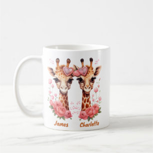 Mug Couple Giraffe personnalisé pour la Saint-Valentin