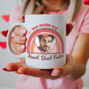 Mug Couple Personnalisable, Rainbow Heartbeat Pers