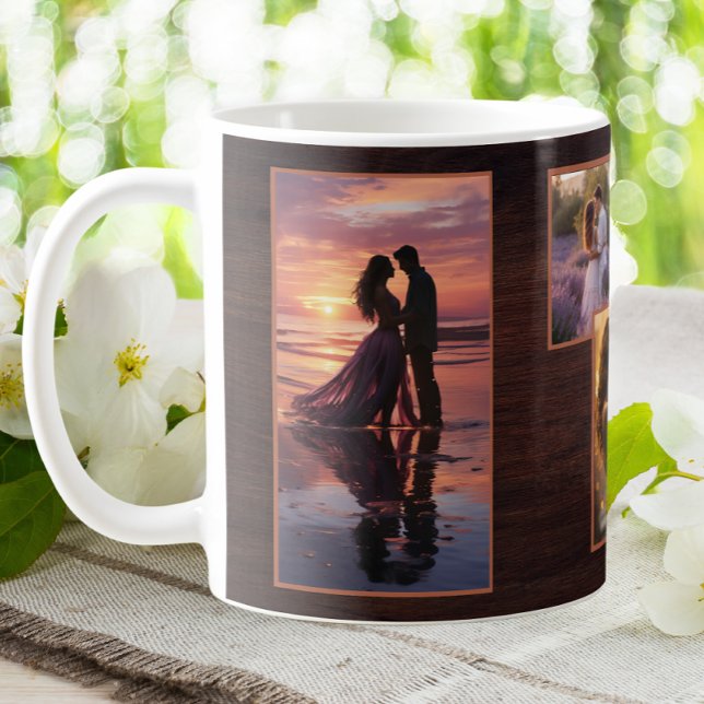 Mug Couple personnalisé 4 photo Russe Brown Valentine (Créateur téléchargé)