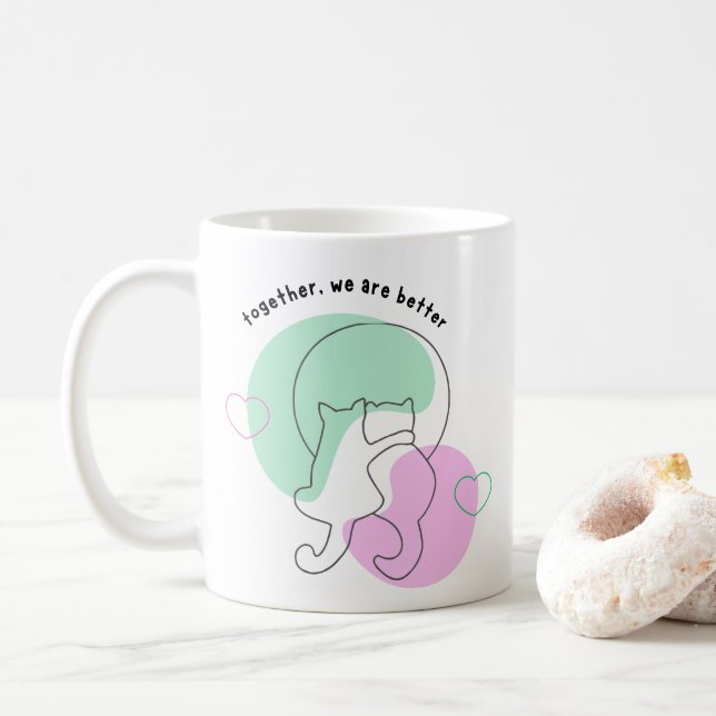 Mug couple personnalisé, Ensemble nous sommes meil (Avec donut)