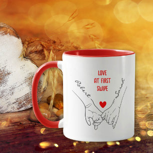 Mug Couple Tinder tenant les mains Valentine´s Day Rou