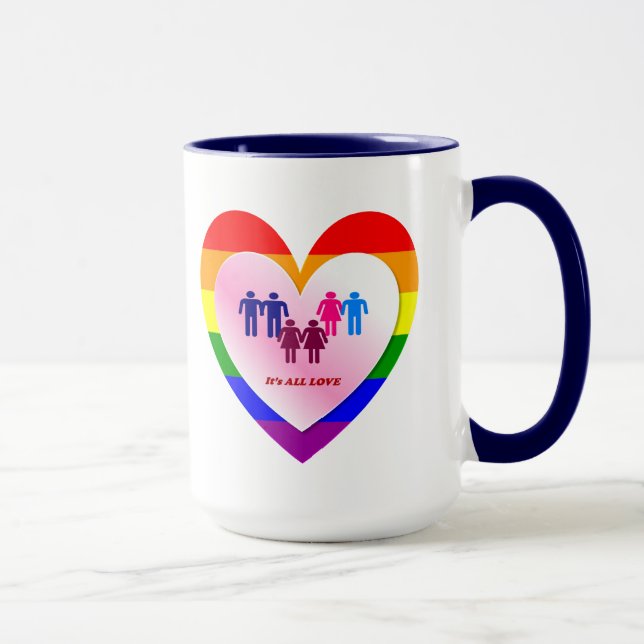 Mug Couples à l'intérieur de la All Love Pride Coeur (Droite)