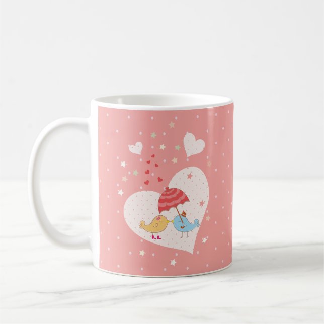 Mug Couples de beau monogramme mignon de couples (Gauche)