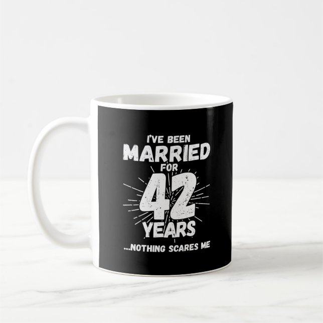 Mug Couples Mariés 42 Ans Drôle 42e Anniversaire (Gauche)