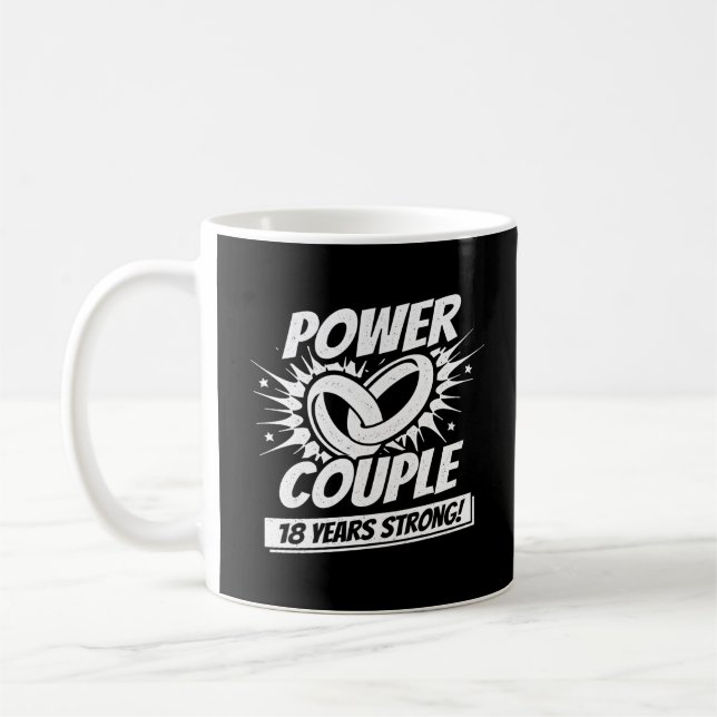 Mug Couples mariés à 18e anniversaire 18 ans (Gauche)