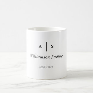 Mug Couples minimalistes modernes Monogramme Mariage D