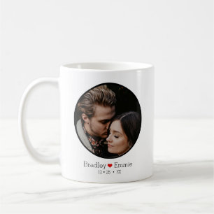 Mug Couples personnalisés Nom et date photo