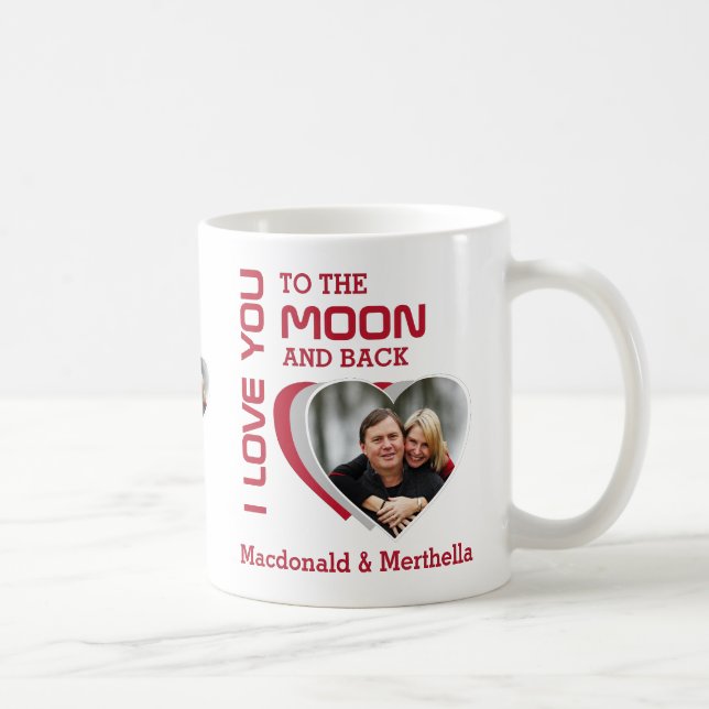 Mug Couples Red VOUS AIME À LA LUNE Photo (Droite)