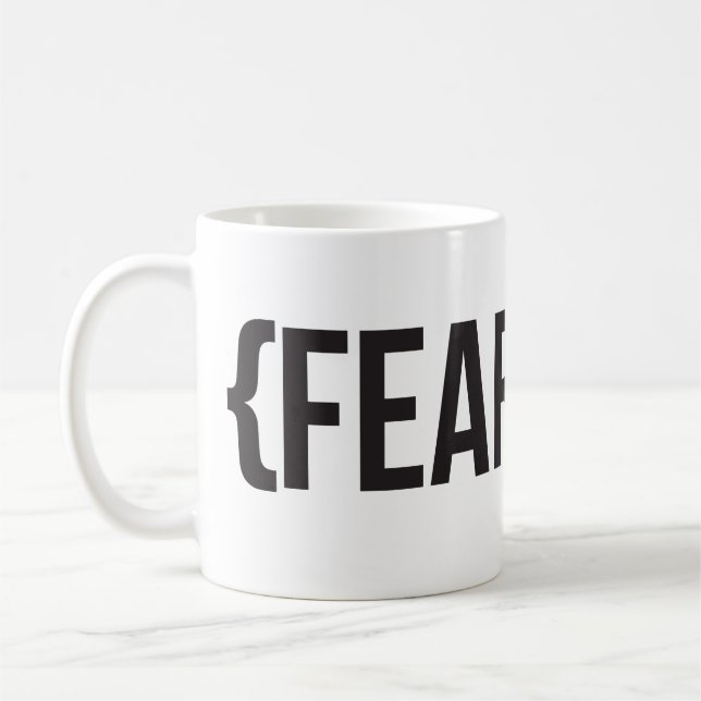 Mug Courageux - vous choisissez la couleur d'arrière - (Gauche)