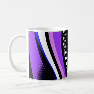 Mug Courbe Abstraite violette blanche et noire