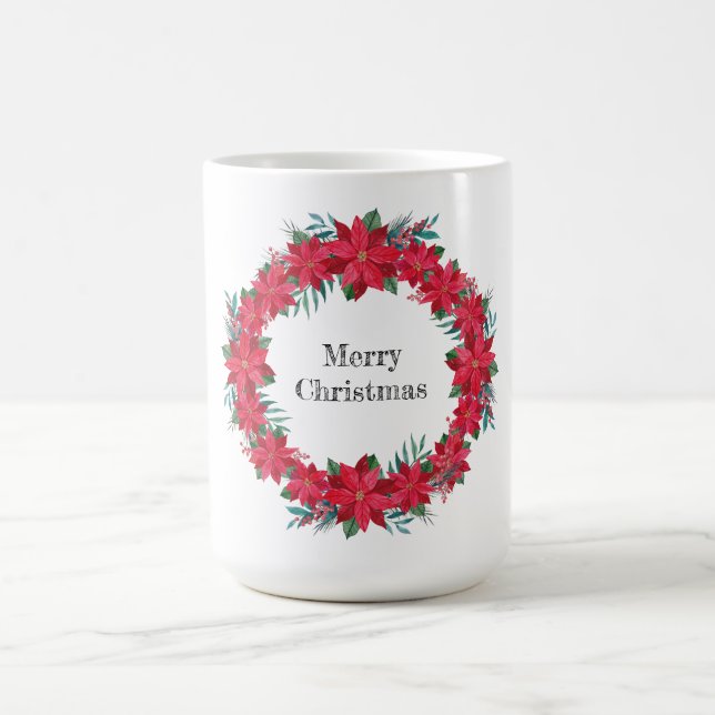 Mug Courbe rouge Poinsettia (Centre)