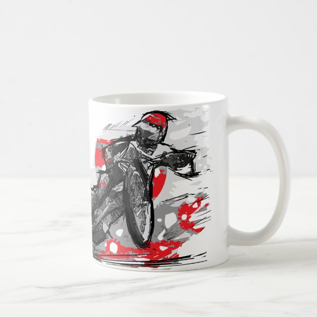 Mug Coureur plat de moto de voie de speed-way (Droite)