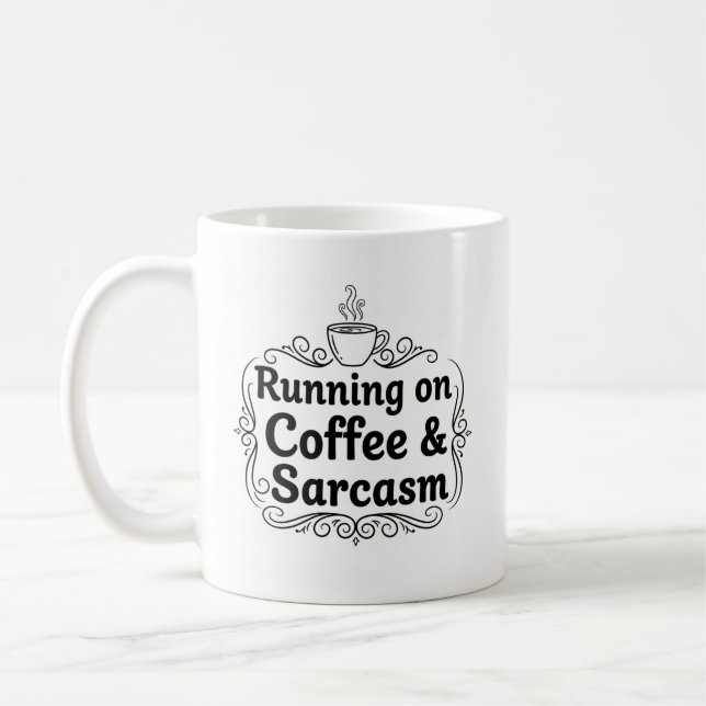Mug Courir sur du café et de la confiture de sarcasme  (Gauche)