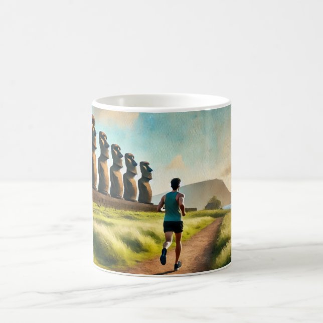 Mug Courir sur l'île de Pâques (Centre)