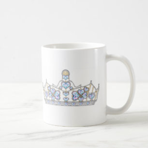 Mug couronne d'argent diamants de coeur mode brillante