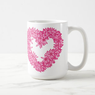 Mug Couronne de coeur de fleurs - rose pétale