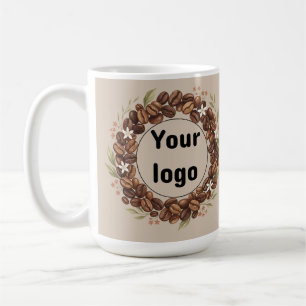 Mug Couronne de grains de café botaniques avec logo pe