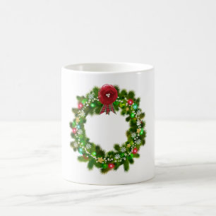 Mug Couronne de Noël décorée festive