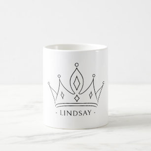 Mug Couronne de princesse Nom de famille personnalisé
