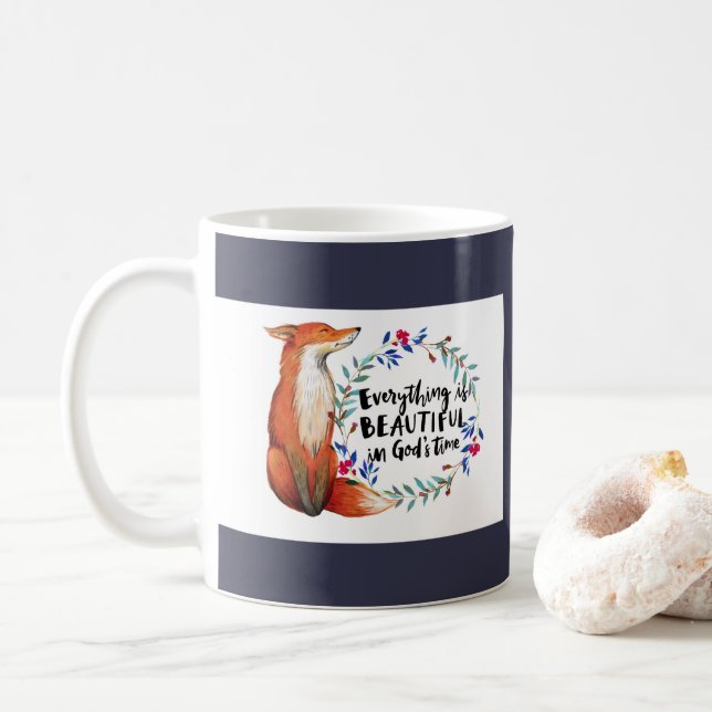 Mug Couronne de renard à l'aquarelle au temps des dieu (Avec donut)