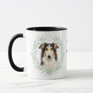 Mug Couronne d'eucalyptus Borzoi Chien Monogramme